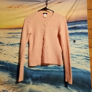 J Crew Size XS Women's Wool Angora Rabbit Cashmere blend Crew Neck Pink Sweater